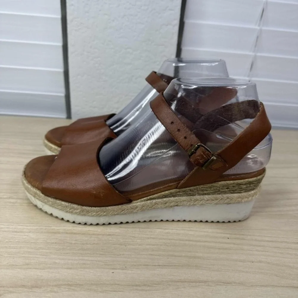 Bertuchi Shoes Womens EU 39 Brown Ankle Strap Espadrille Wedge Boho‎ Sandals